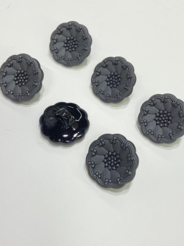 Karan Tuhafiye Karan Haberdashery Italian Model Cardigan Vest Button Set of 6 Anthracite 1.5 cm - Image 3