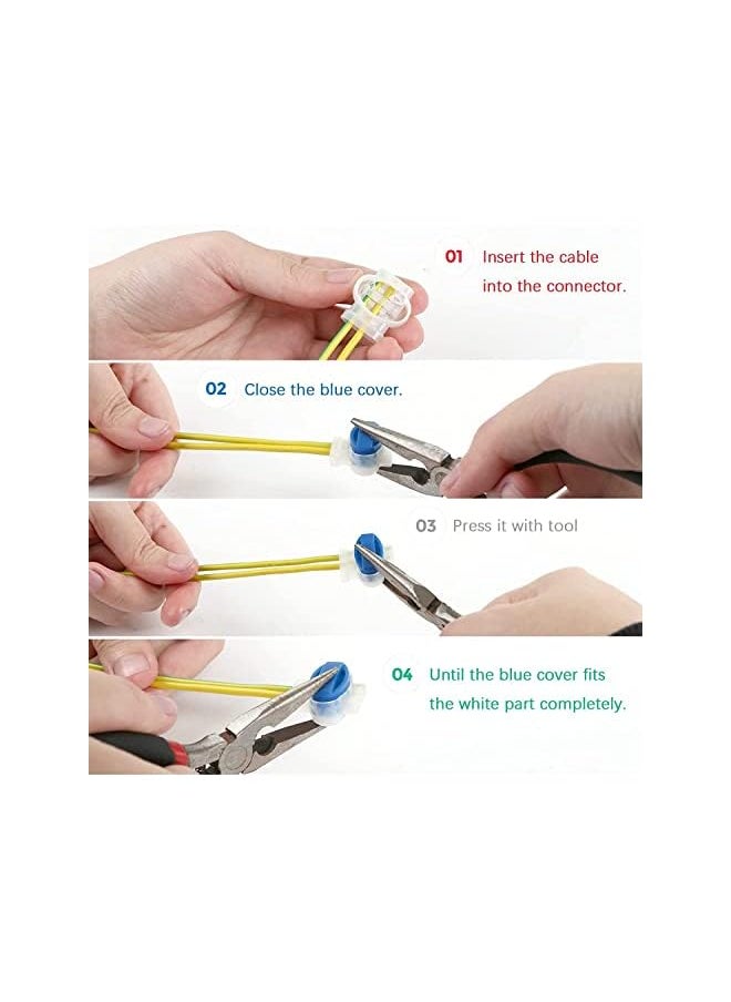 PROMASS promass Cable Connector, 314 Box Waterproof Cable Clamp Cable Tie 3 Wire Connectors, Lawnmower Connectors Repair Set for Automower Robotic Lawn Mowers Connecting Cable Ends (20Pack Blue)  - Image 5