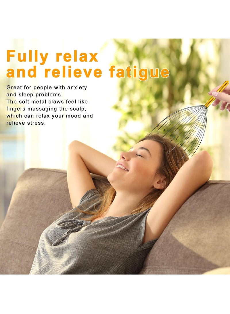 general Scalp Massagers, 20 Fingers Hand-held Massage Tingle, Head Massagers for Deep Relaxation, Stress Relief and Hair Stimulation,Gold - Image 3