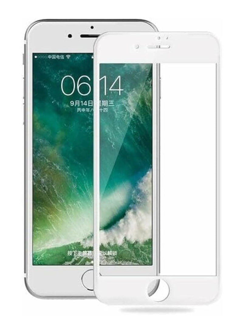LEDIN Glass for iPhone 8 / iPhone 7 Screen Protector White Frame Tempered Glass Full Glue Edge-to-Edge Protector for iPhone 8 / iPhone 7 (White) - Image 1