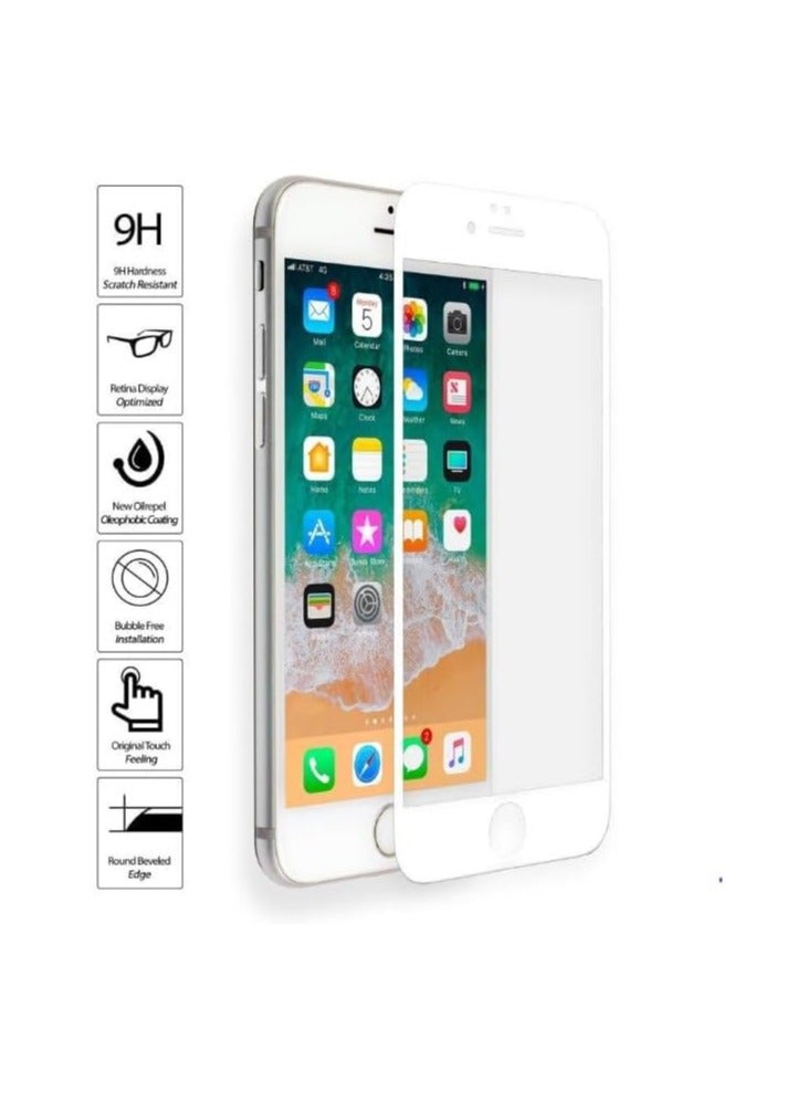 LEDIN Glass for iPhone 8 / iPhone 7 Screen Protector White Frame Tempered Glass Full Glue Edge-to-Edge Protector for iPhone 8 / iPhone 7 (White) - Image 2