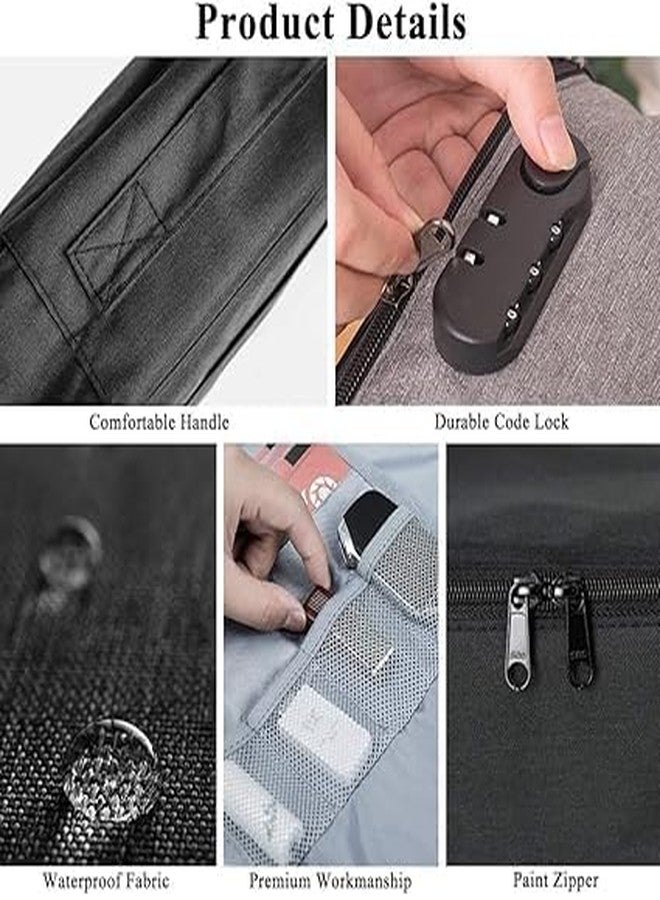MBUYS MALL Document Bag with Lock, 3-Layer File Storage Case with Combination Lock, Portable Travel Home Organizer for Laptop, Files, Certificates, and Multipurpose Use (Black) - Image 3