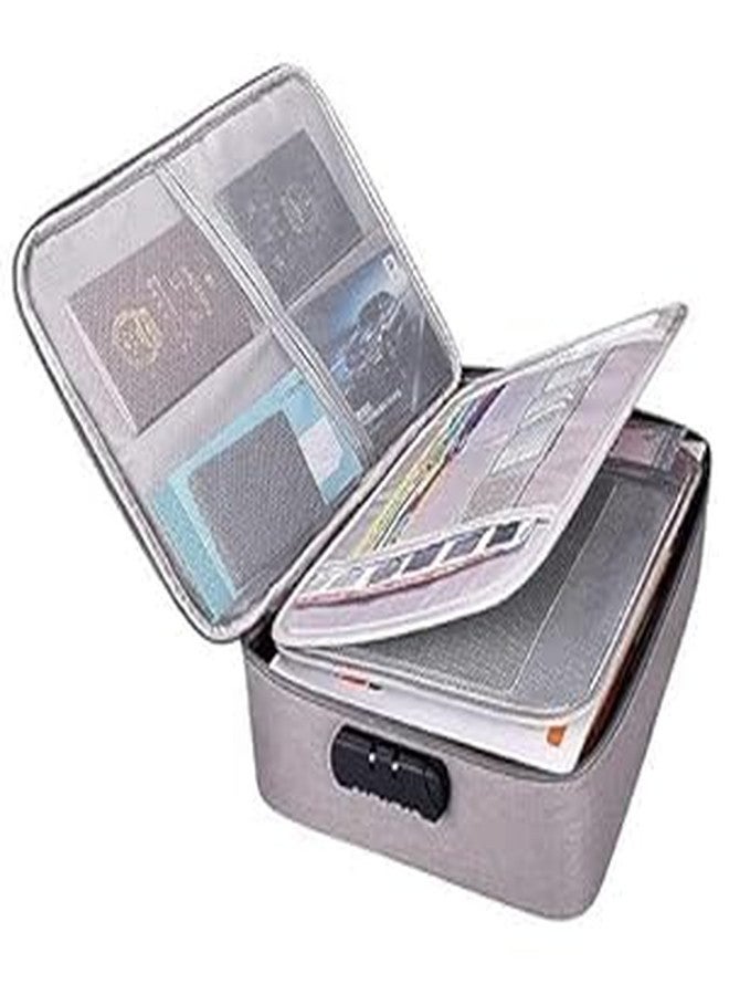 MBUYS MALL Document Bag with Lock, 3-Layer File Storage Case with Combination Lock, Portable Travel Home Organizer for Laptop, Files, Certificates, and Multipurpose Use (Black) - Image 1