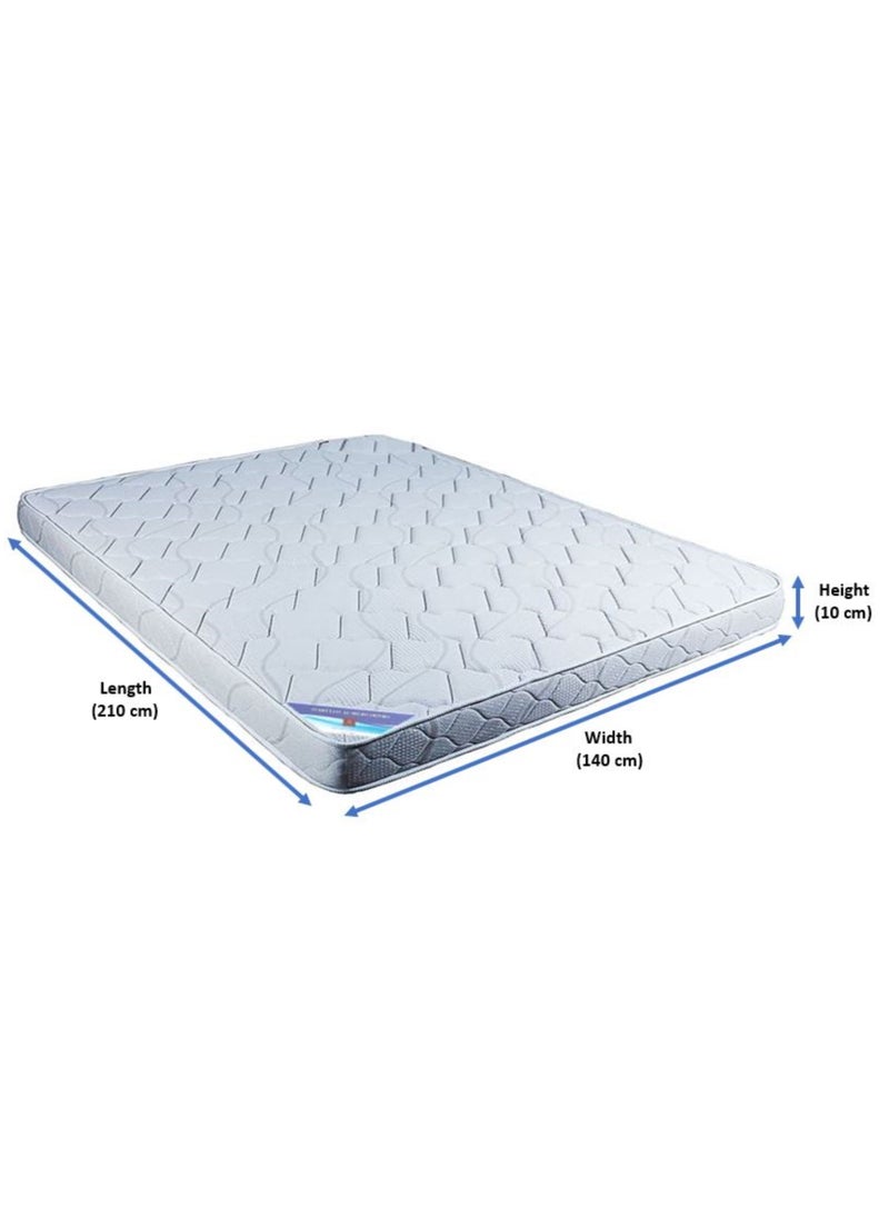 AL WADI FURNITURE Double Size Medicated Mattress, Comfort Back Support, Reversible Use Option, Polyester Fabric, 140W x 210L x 10H cm - White  - Image 2