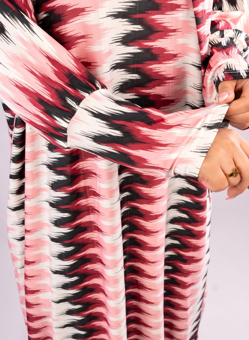 ARTLOOK A comfortable, loose-fitting prayer robe with an attached hijab scarf - various colors and designs - Image 3