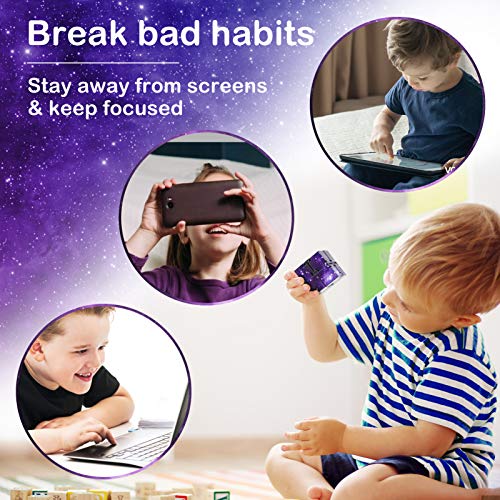 WUQID Infinitycube Fidget Toy Stress Relieving Fidgeting Game for Kids and Adults,Cute Pocket-Sized Unique Gadget for Anxiety Relief and Kill Time (2, Blue & Purple Galaxy) - Image 3