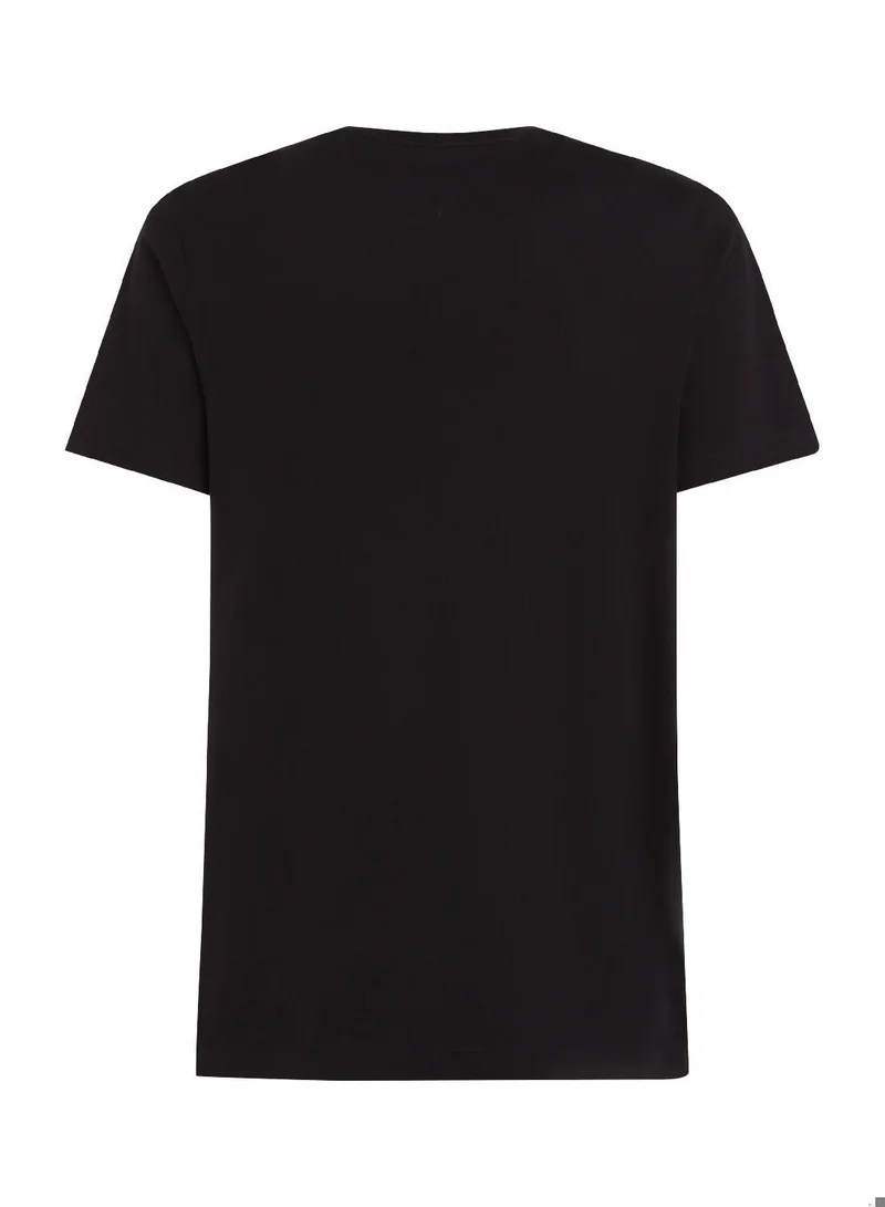 Tommy Hilfiger black Patch Pocket Crew Neck T-Shirt for Men | Best Price UAE