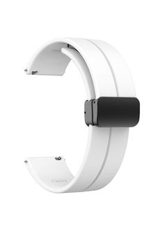 Generic 22mm Silicone Strap With Magnetic Folding Buckle For Xiaomi Watch Color Sport Color 2 S1 Active/ Huami Amazfit GTR 47mm GTR 3 Pro -White  - Image 1