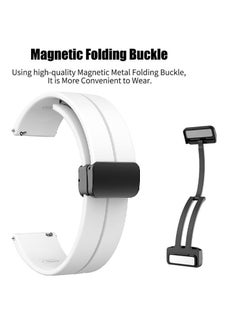 Generic 22mm Silicone Strap With Magnetic Folding Buckle For Xiaomi Watch Color Sport Color 2 S1 Active/ Huami Amazfit GTR 47mm GTR 3 Pro -White  - Image 2