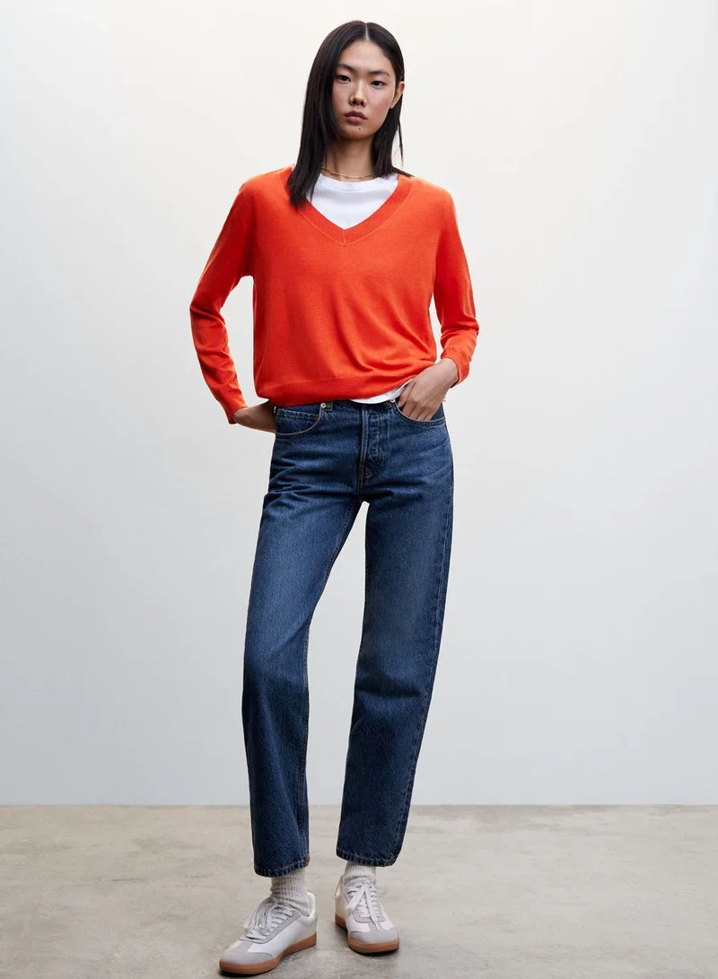 MANGO V-Neck Knitted Sweater