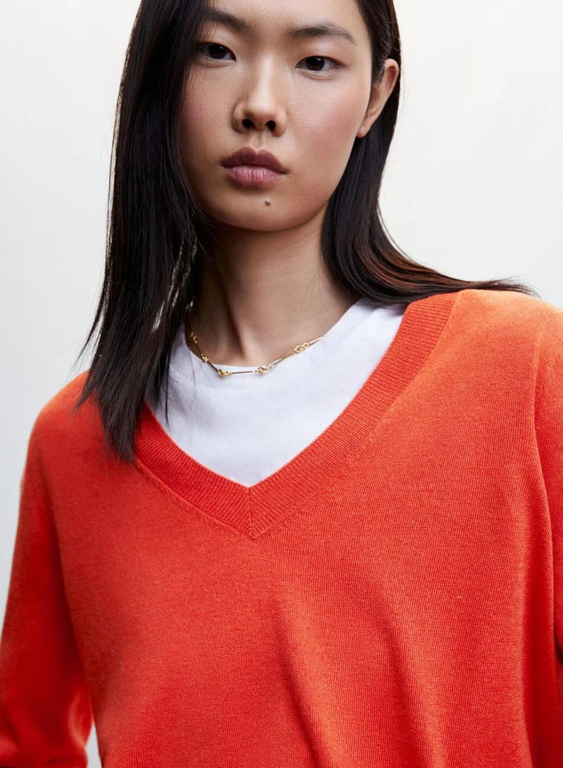 MANGO V-Neck Knitted Sweater