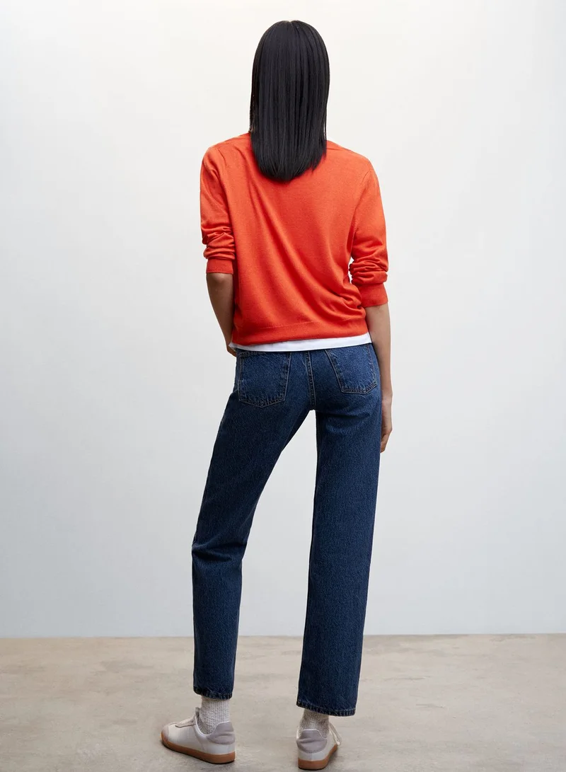 MANGO V-Neck Knitted Sweater