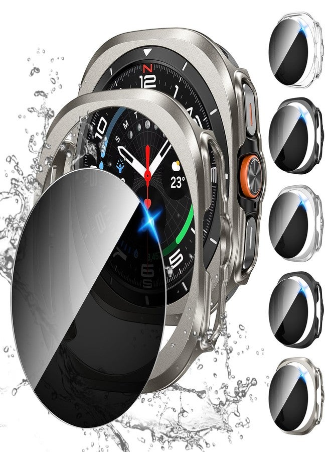 Tensea [5+5Pack for Samsung Galaxy Watch Ultra 2025 / Galaxy Watch 7 Ultra 2024 47mm Accessories, Hard PC Bumper/HD Anti-Fog Tempered Glass Protective Film, Face Cover Set for Women Men - Image 1