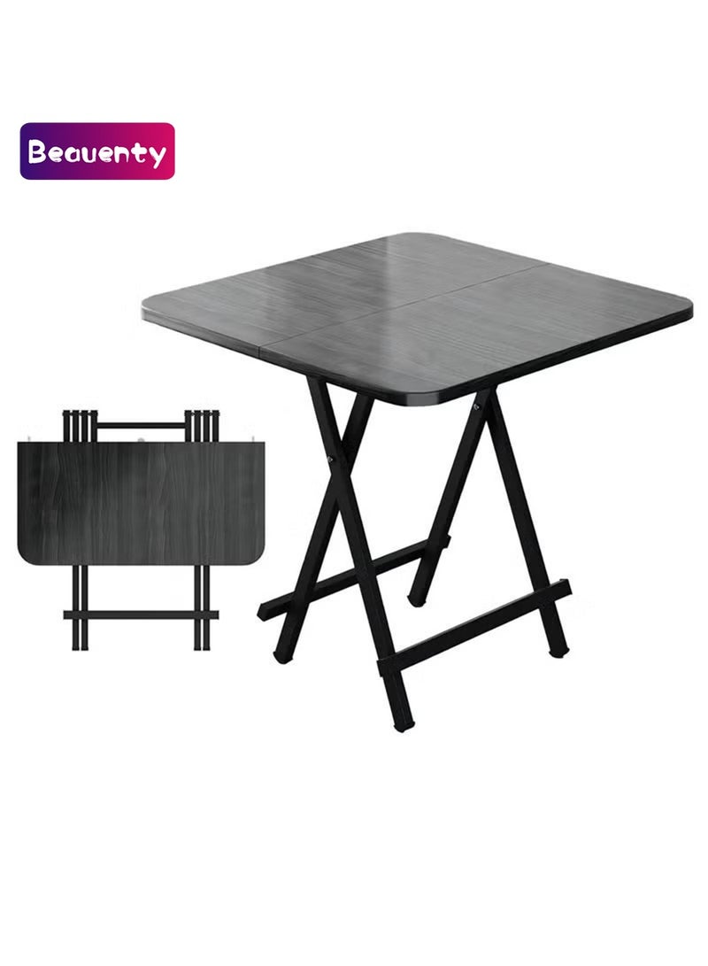 بيوينتي طاولة طعام مربعة قابلة للطي للاستخدام الداخلي والخارجي وحفلات النزهات، باللون الأسود - Image 1