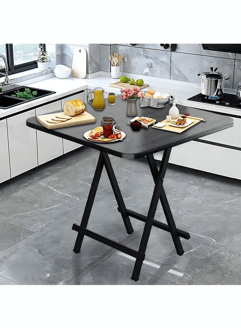 بيوينتي طاولة طعام مربعة قابلة للطي للاستخدام الداخلي والخارجي وحفلات النزهات، باللون الأسود - Image 5