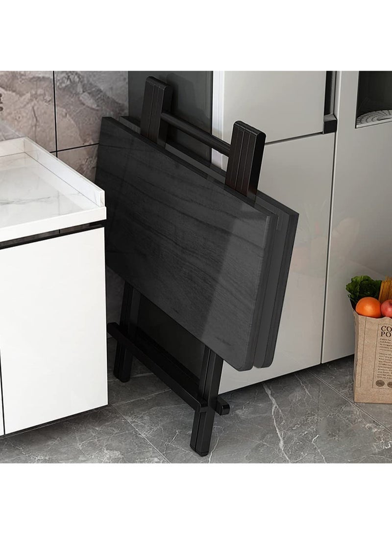 بيوينتي طاولة طعام مربعة قابلة للطي للاستخدام الداخلي والخارجي وحفلات النزهات، باللون الأسود - Image 4