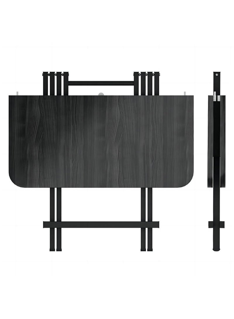 بيوينتي طاولة طعام مربعة قابلة للطي للاستخدام الداخلي والخارجي وحفلات النزهات، باللون الأسود - Image 2