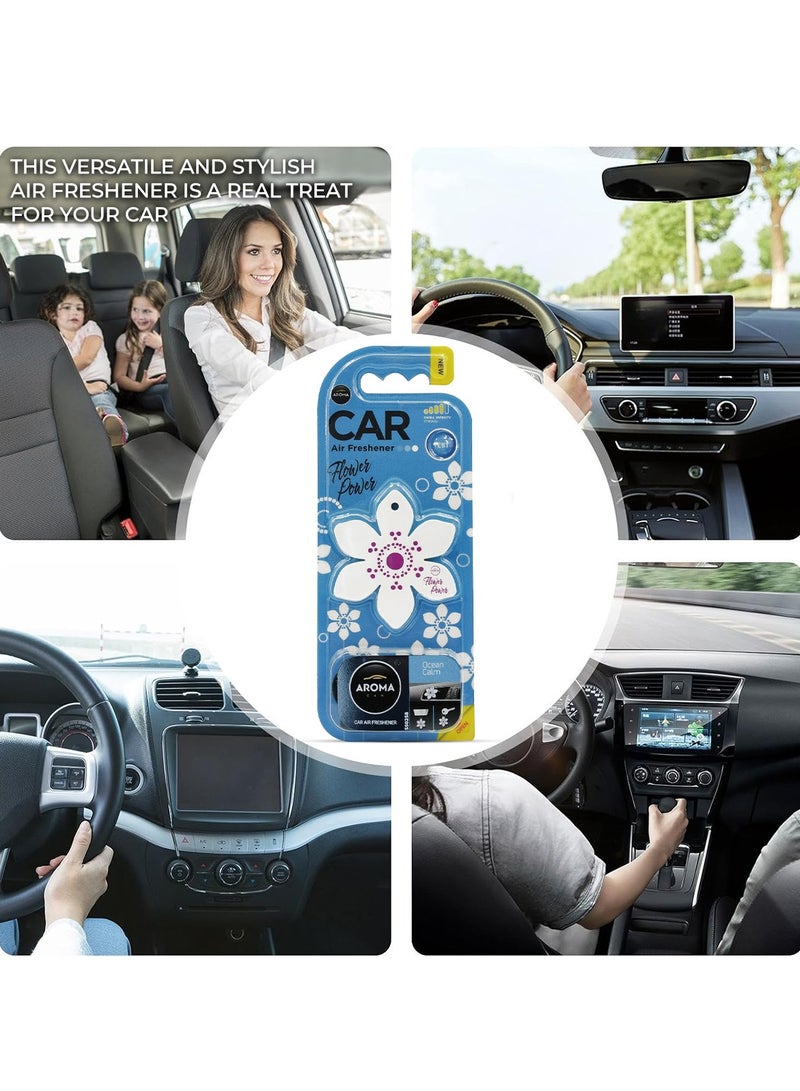 AROMA Car Air Freshener Flower Power – Ocean Calm Fragrance Clip for Vent – Decorative Car Perfume for Strip-Type Air Vents – Easy to Install, Long-Lasting Scent - Image 5