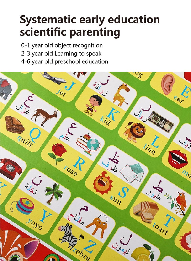 Bilingual Arabic English Sound Poster - Interactive Touch & Learn Alphabet Toy | Educational Wall Chart for Early Childhood Learning | Parent-Child Bonding Activity - Image 2