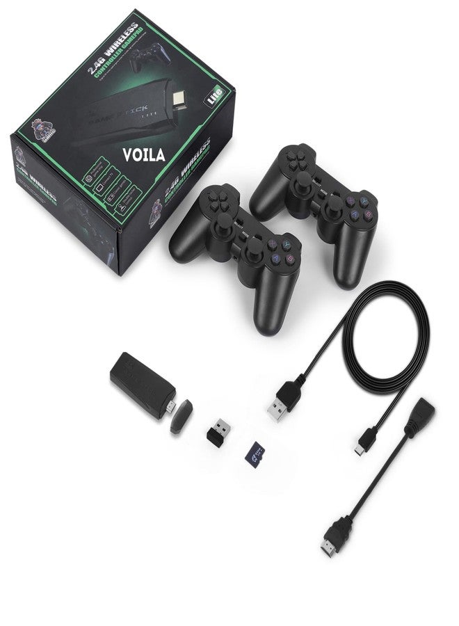 Voila M8 Retro Gaming Console – 4K HD TV Stick with Electronic Games, Portable Linux Game System, Dual Wireless Gamepads, Plug & Play Entertainment for All Ages - Image 1