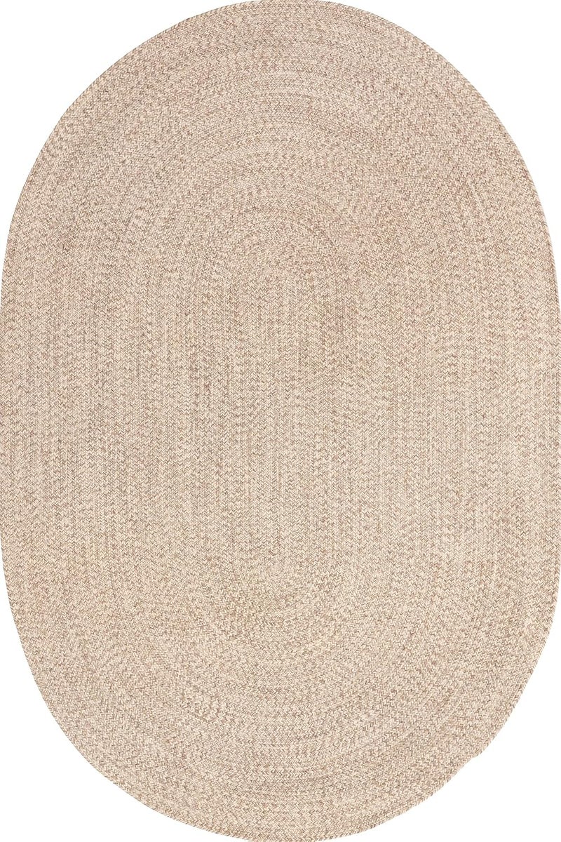 nuLOOM Wynn Braided Indoor/Outdoor Area Rug, Oval 3x5, Tan - Image 1