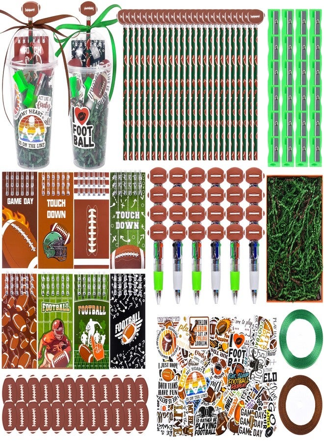 LiYiQ 247 Pcs Football Party Supplies Return Gifts for Party, Student Stationery Gifts from Teacher Rewards Prizes, Pencil Erasers Notebooks Stickers for Football Classroom Birthday - Image 1