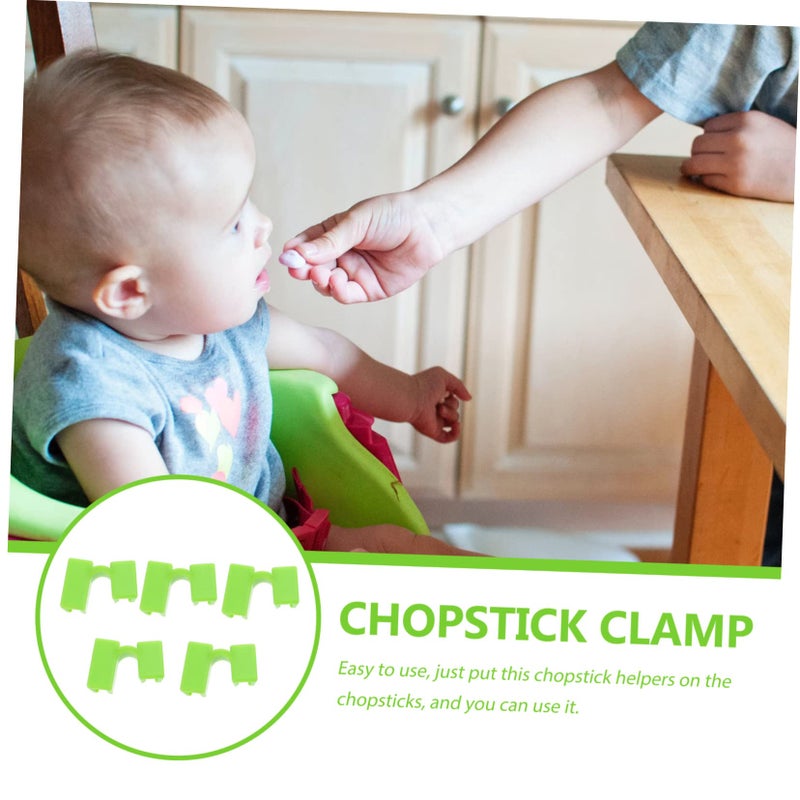 5pcs Reusable Chopstick Training Clips Light Green for Beginners Kids Family Dining - Image 5