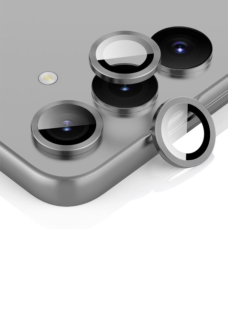 دبليو تيك سامسونج جالاكسي S24 FE 5G 2024 كاميرا بريميوم حلقي من السبائك المعدنية الفاخرة درع واقي من الزجاج المقوى (MLGITR) - رمادي - Image 1