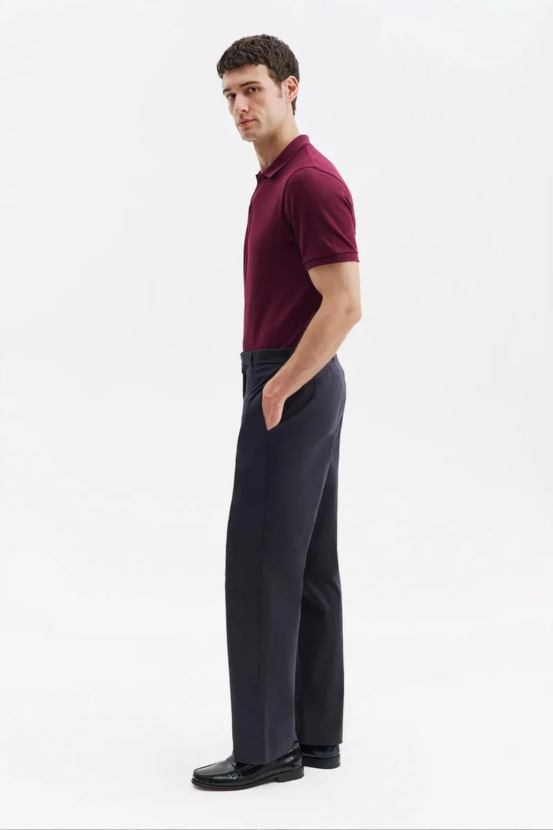 Giesto Navy Blue GIESTO Men's Cotton-Lycra Suit Pants for Men | Best Price UAE