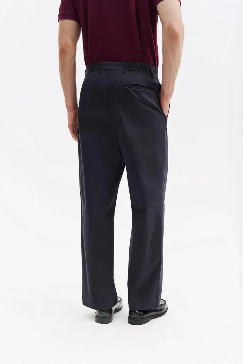 Giesto Navy Blue GIESTO Men's Cotton-Lycra Suit Pants for Men | Best Price UAE