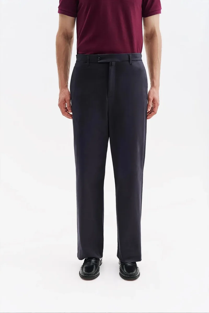 Giesto Navy Blue GIESTO Men's Cotton-Lycra Suit Pants for Men | Best Price UAE