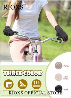 RIOXS 3 Pairs Women Sun Protective Gloves UV Protection Summer Quick Dry Anti Slip Driving Gloves Touchscreen Gloves for Driving Riding  - Image 2