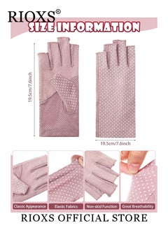 RIOXS 3 Pairs Women Sun Protective Gloves UV Protection Summer Quick Dry Anti Slip Driving Gloves Touchscreen Gloves for Driving Riding  - Image 3