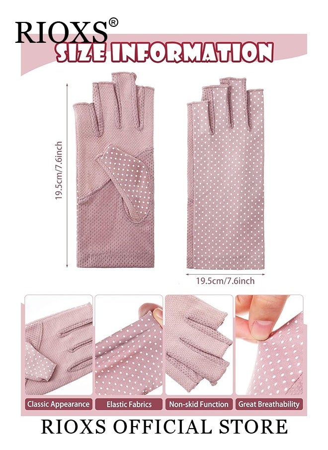 RIOXS 3 Pairs Women Sun Protective Gloves UV Protection Summer Quick Dry Anti Slip Driving Gloves Touchscreen Gloves for Driving Riding  - Image 3