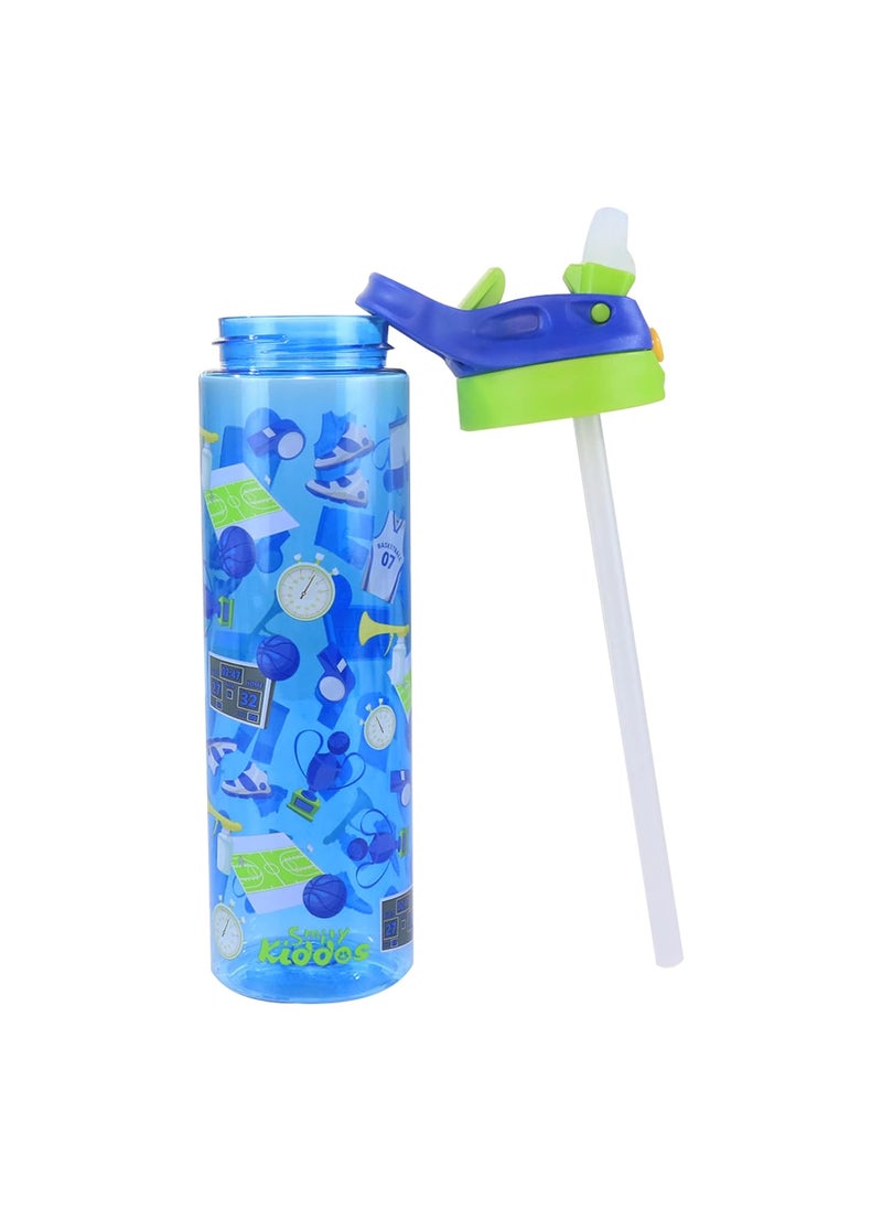 SMILY KIDDOS Smily Kiddos Sipper bottle Flip Plastic Drink Bottle 750 ml - Basket Ball Theme Blue| Anti-Leak BPA Free | ECO-FRIENDLY BPA FREE - Material | suitable for kids to drink water |  - Image 5