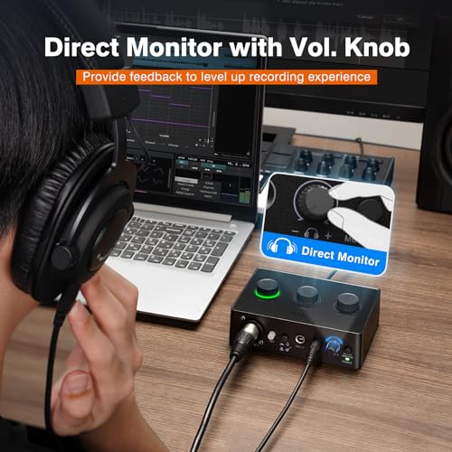 FIFINE خلاط صوتي من FIFINE لجهاز الكمبيوتر لتسجيل الموسيقى، واجهة USB للبث والبودكاست مع XLR، مراقبة، طاقة فانتوم 48 فولت، مقبض زيادة، لإنشاء محتوى الآلات الموسيقية/الفيديو/الصوتيات - Image 4