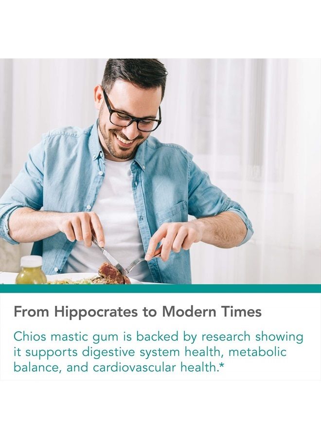 Nutricology صمغ المستكة - مستكة خيوس الأصلية - صحة الجهاز الهضمي، التمثيل الغذائي - 240 كبسولة نباتية - Image 3