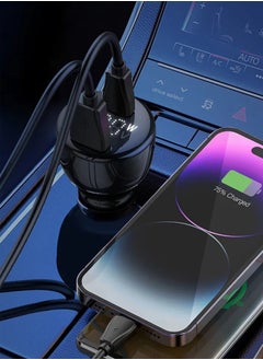 LDNIO شاحن سيارة 100 واط شحن سريع لهاتف iPhone 14 بمنفذ USB مزدوج محول سيارة من النوع C متوافق مع iPhone 14 Pro Max/14 Pro/14/13 Pro Max/12 Pro/iPad 9 iPad mini 6 Samsung S23 Ultra S22 Huawei Mate 20، et  - Image 4