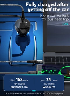 LDNIO شاحن سيارة 100 واط شحن سريع لهاتف iPhone 14 بمنفذ USB مزدوج محول سيارة من النوع C متوافق مع iPhone 14 Pro Max/14 Pro/14/13 Pro Max/12 Pro/iPad 9 iPad mini 6 Samsung S23 Ultra S22 Huawei Mate 20، et  - Image 5
