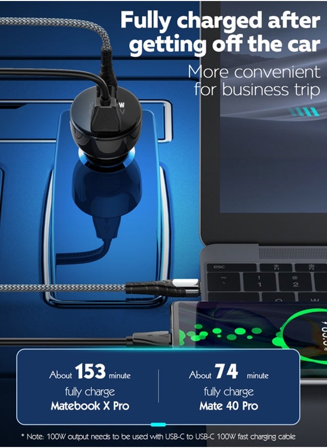 LDNIO شاحن سيارة 100 واط شحن سريع لهاتف iPhone 14 بمنفذ USB مزدوج محول سيارة من النوع C متوافق مع iPhone 14 Pro Max/14 Pro/14/13 Pro Max/12 Pro/iPad 9 iPad mini 6 Samsung S23 Ultra S22 Huawei Mate 20، et  - Image 5