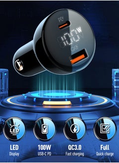 LDNIO شاحن سيارة 100 واط شحن سريع لهاتف iPhone 14 بمنفذ USB مزدوج محول سيارة من النوع C متوافق مع iPhone 14 Pro Max/14 Pro/14/13 Pro Max/12 Pro/iPad 9 iPad mini 6 Samsung S23 Ultra S22 Huawei Mate 20، et  - Image 2