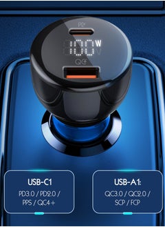 LDNIO شاحن سيارة 100 واط شحن سريع لهاتف iPhone 14 بمنفذ USB مزدوج محول سيارة من النوع C متوافق مع iPhone 14 Pro Max/14 Pro/14/13 Pro Max/12 Pro/iPad 9 iPad mini 6 Samsung S23 Ultra S22 Huawei Mate 20، et  - Image 3
