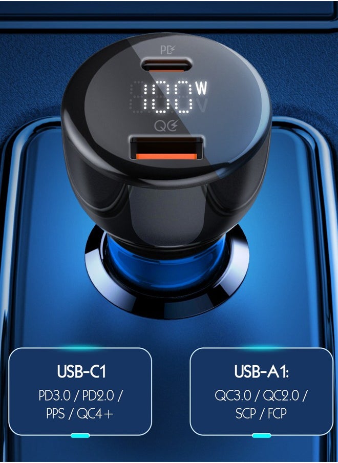 LDNIO شاحن سيارة 100 واط شحن سريع لهاتف iPhone 14 بمنفذ USB مزدوج محول سيارة من النوع C متوافق مع iPhone 14 Pro Max/14 Pro/14/13 Pro Max/12 Pro/iPad 9 iPad mini 6 Samsung S23 Ultra S22 Huawei Mate 20، et  - Image 3