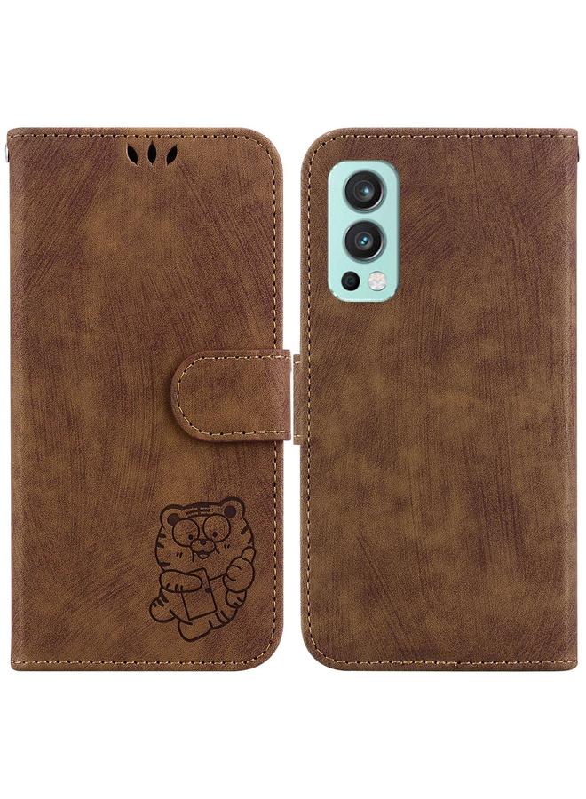 S-TOP Case For OnePlus Nord 2 5G Little Tiger Embossed Leather Phone Case - Image 1