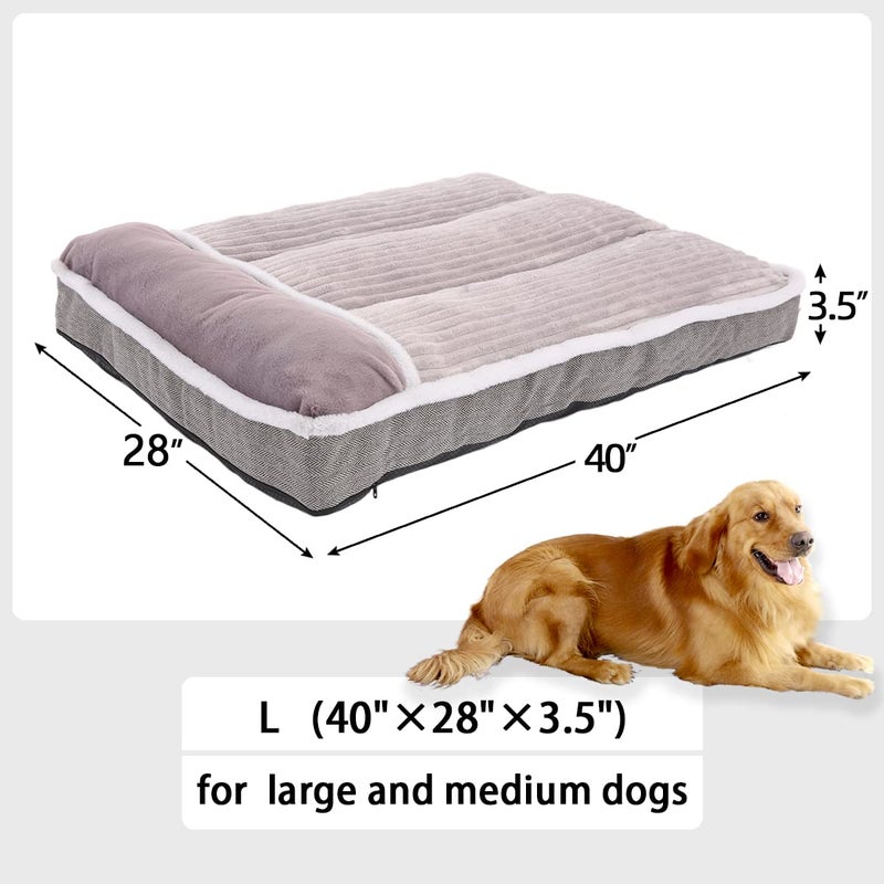 WINDRACING Large Dog Bed with Pillow for Crate Kennel, Sofa Dog Bed, Super Soft pet Bed for Medium, Jumbo, Furniture - Image 3