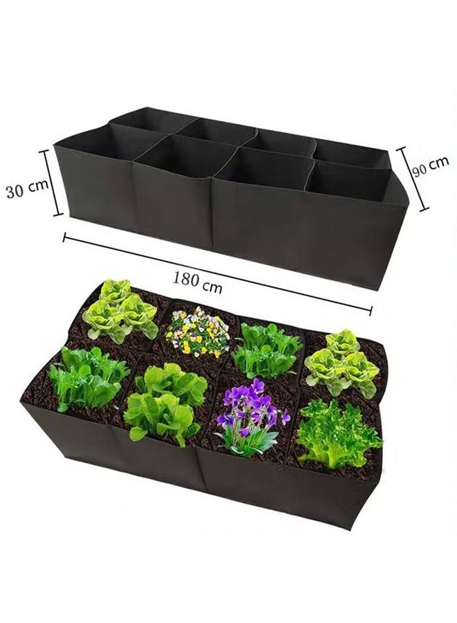 Ailily Plant Grow Bags,Fabric Raised Planting Bads,8 Holes Rectangle Grow Bag,Breathable Potato Tomato Planter Pots For Outdoor Vegetables Plant Flowers,180cmx90cmx30cm - Image 3