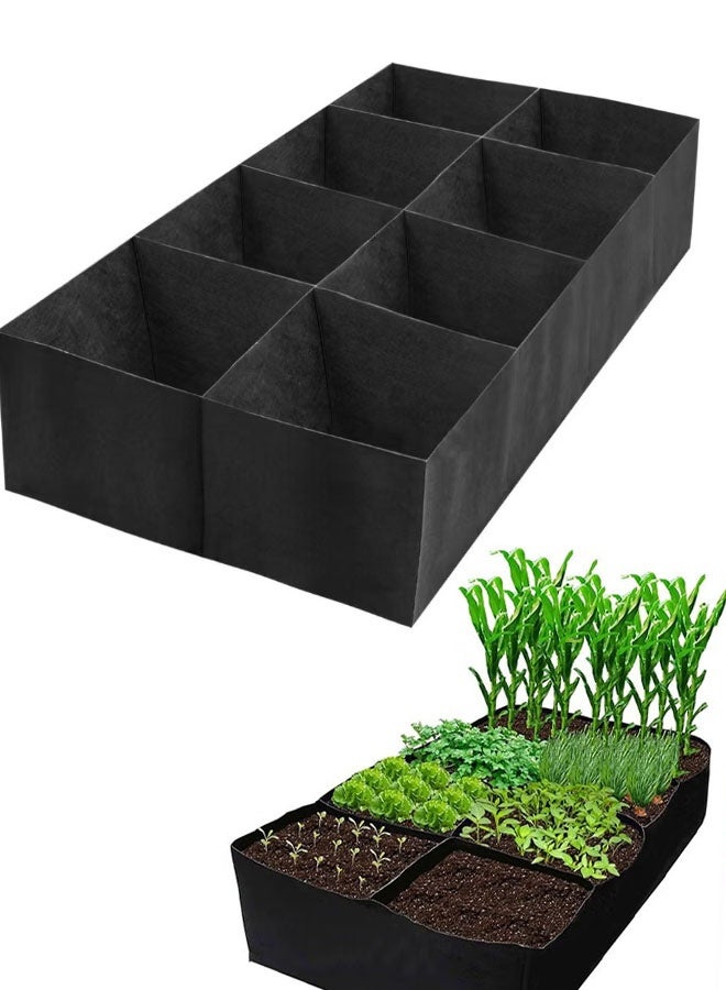 Ailily Plant Grow Bags,Fabric Raised Planting Bads,8 Holes Rectangle Grow Bag,Breathable Potato Tomato Planter Pots For Outdoor Vegetables Plant Flowers,180cmx90cmx30cm - Image 1