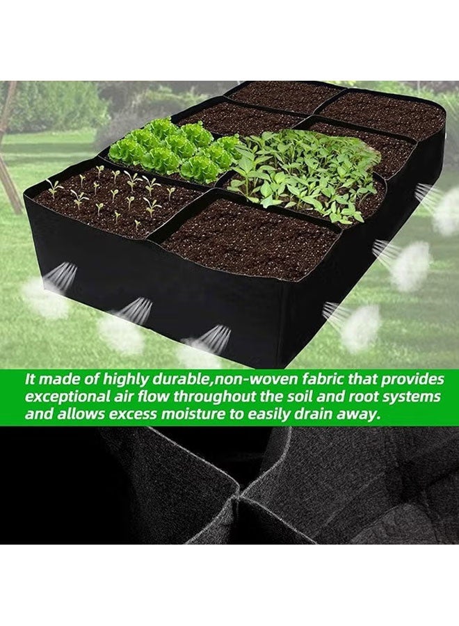 Ailily Plant Grow Bags,Fabric Raised Planting Bads,8 Holes Rectangle Grow Bag,Breathable Potato Tomato Planter Pots For Outdoor Vegetables Plant Flowers,180cmx90cmx30cm - Image 4