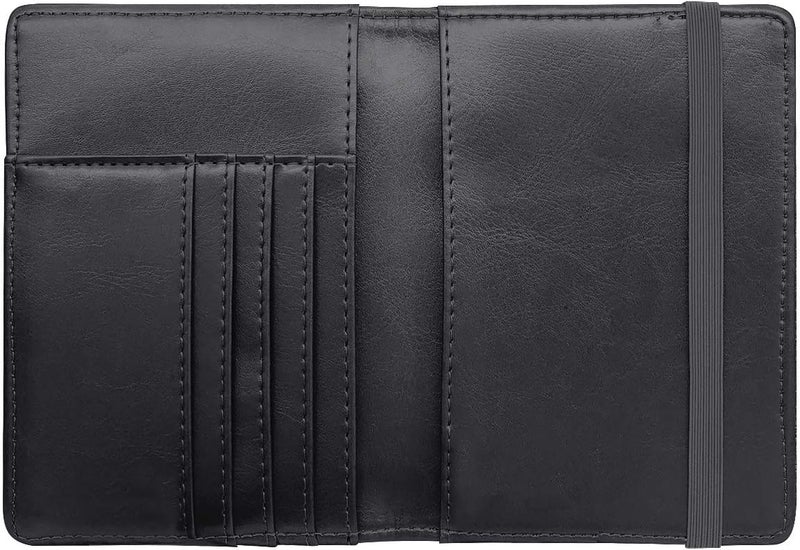 Coco Rossi Foldable Passport Holder Cover RFID Blocking Slim Minimalism Travel Wallet Carbon Fibre Card Organizer,Black Temp & permanent project compatible - Image 4