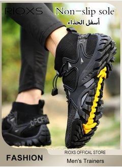 RIOXS Men's Sports Shoes,Outdoor Non-Slip Trail Running Shoes,Breathable Athletic Sneakers,Trekking Shoes,Hiking Trainers For Men,Lightweight Trail Running Shoes,Climbing Walking Fitness Jogging Sock Sneakers, Mens Athlesiure Trainers  - Image 1